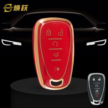 CEA3T1-Red-Gold Plating- Car Key Cover For Chevrolet Holden