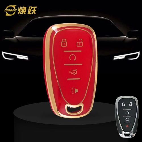 CEA3T1-Red-Gold Plating- Car Key Cover For Chevrolet Holden