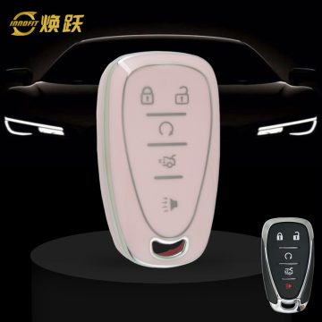 CEA3T1-Pink-Silver Plating- Car Key Cover For Chevrolet Holden