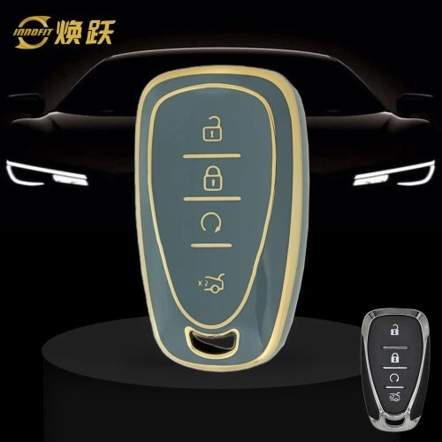 CEA4T1-Granny Grey-Gold Plating- Car Key Cover For Chevrolet
