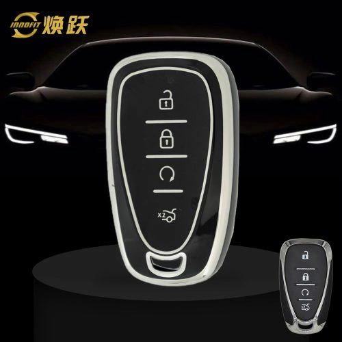 CEA4T1-Black-Silver Plating- Car Key Cover For Chevrolet