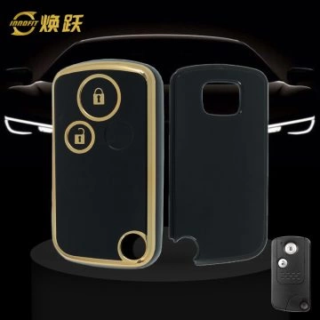 HOD2T1-Black-Gold Plating- Car Key Cover For Honda