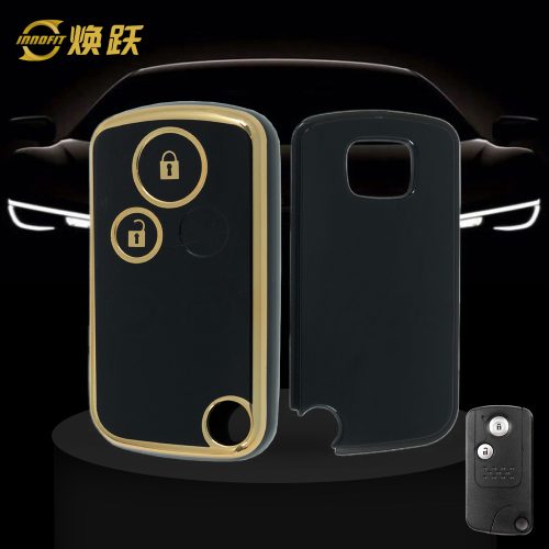 HOD2T1-Black-Gold Plating- Car Key Cover For Honda