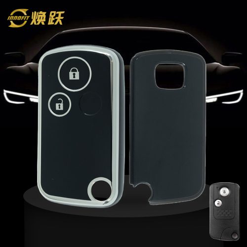 HOD2T1-Black-Silver Plating- Car Key Cover For Honda