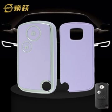 HOD2T1-Purple-Silver Plating- Car Key Cover For Honda