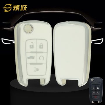 CED5T1-White-Silver Plating- Car Key Cover For Chevrolet Opel GMC Holden