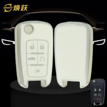 CED5T1-White-Silver Plating- Car Key Cover For Chevrolet Opel GMC Holden