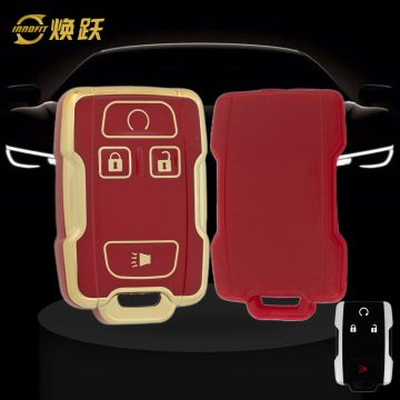 CEC1T1-Red-Gold Plating- Car Key Cover For Chevrolet