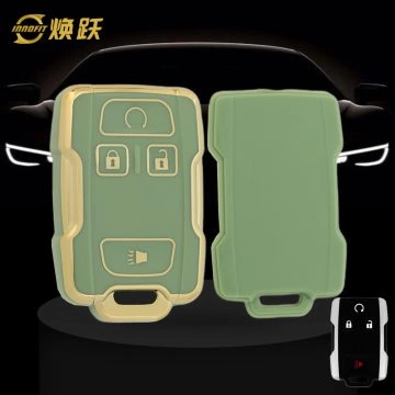 CEC1T1-Green-Gold Plating- Car Key Cover For Chevrolet