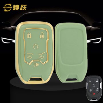 CEB2T1-Green-Gold Plating- Car Key Cover For Chevrolet