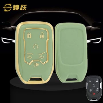 CEB2T1-Green-Gold Plating- Car Key Cover For Chevrolet