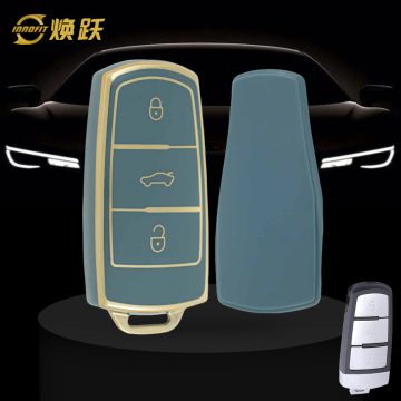 VOH1T1-Granny Grey-Gold Plating- Car Key Cover For Volkswagen