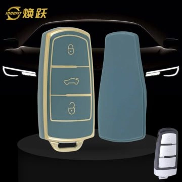 VOH1T1-Granny Grey-Gold Plating- Car Key Cover For Volkswagen