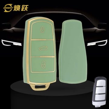 VOH1T1-Green-Gold Plating- Car Key Cover For Volkswagen
