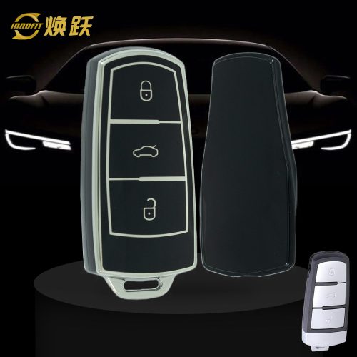 VOH1T1-Black-Silver Plating- Car Key Cover For Volkswagen