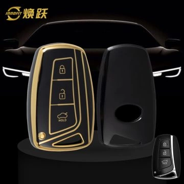 HYH1T1-Black-Gold Plating- Car Key Cover For Hyundai GENESIS