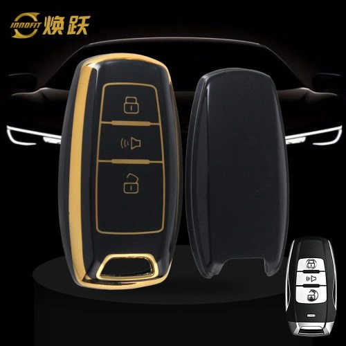 GRA1T1-Black-Gold Plating- Car Key Cover For Great Wall Motor