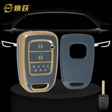 HOM1T1-Granny Grey-Gold Plating- Car Key Cover For Honda