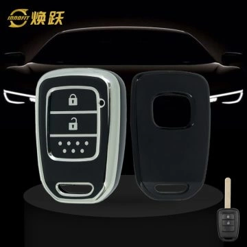 HOM1T1-Black-Silver Plating- Car Key Cover For Honda