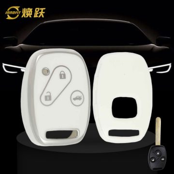 HON1T1-White-Silver Plating- Car Key Cover For Honda