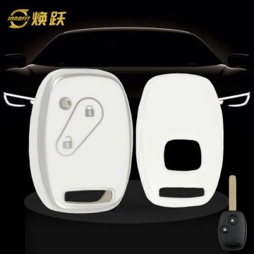 HON2T1-White-Silver Plating- Car Key Cover For Honda