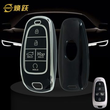 HYE3T1-Black-Silver Plating- Car Key Cover For Hyundai