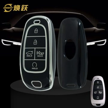 HYE3T1-Black-Silver Plating- Car Key Cover For Hyundai