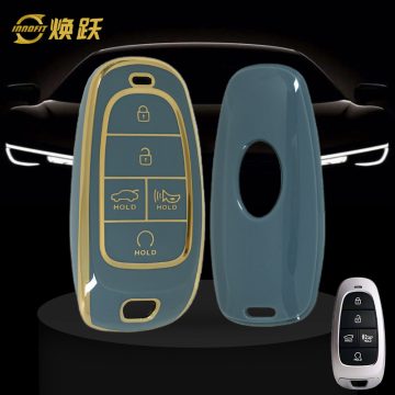 HYE3T1-Granny Grey-Gold Plating- Car Key Cover For Hyundai