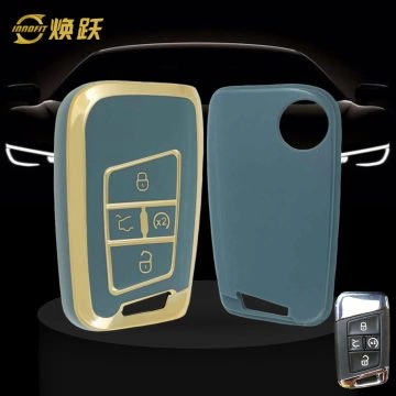 VOD2T1-Granny Grey-Gold Plating- Car Key Cover For Volkswagen
