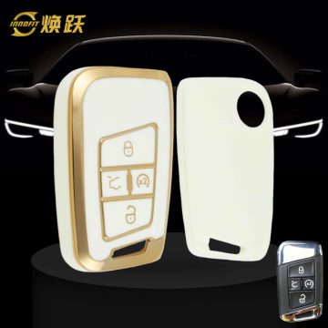 VOD2T1-White-Gold Plating- Car Key Cover For Volkswagen