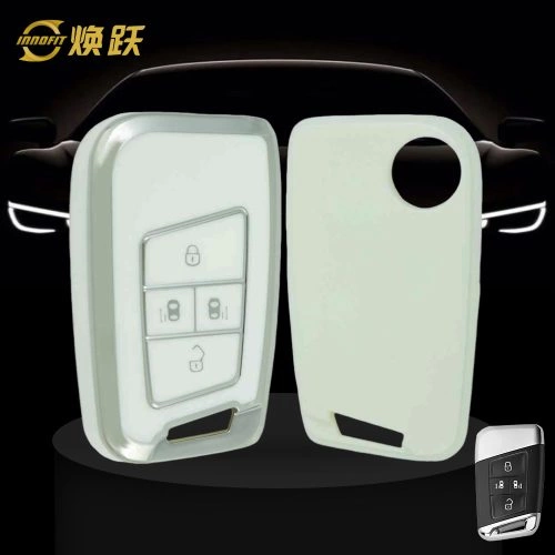 VOD3T1-White-Silver Plating- Car Key Cover For Volkswagen