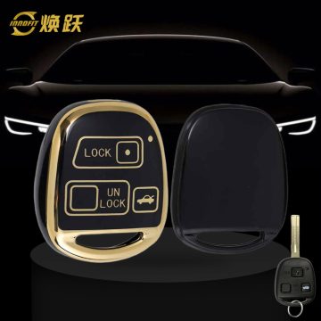 TON4T1-Black-Gold Plating- Car Key Cover For Toyota