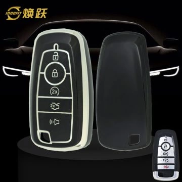 FOB4T1-Black-Silver Plating- Car Key Cover For Ford