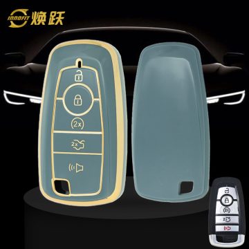 FOB4T1-Granny Grey-Gold Plating- Car Key Cover For Ford