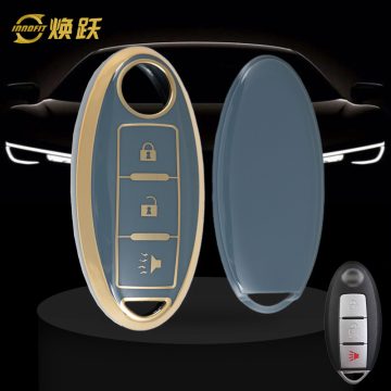 NIB2T1-Granny Grey-Gold Plating- Car Key Cover For Nissan Infiniti