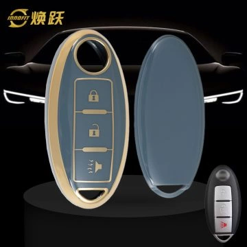 NIB2T1-Granny Grey-Gold Plating- Car Key Cover For Nissan Infiniti