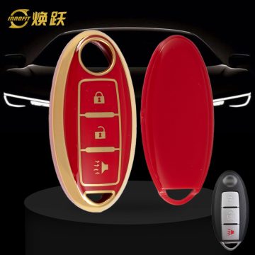 NIB2T1-Red-Gold Plating- Car Key Cover For Nissan Infiniti