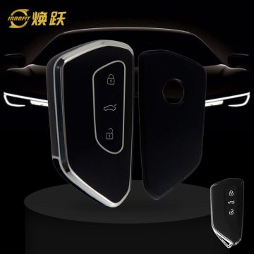 VOC1T1-Black-Silver Plating- Car Key Cover For Volkswagen skoda