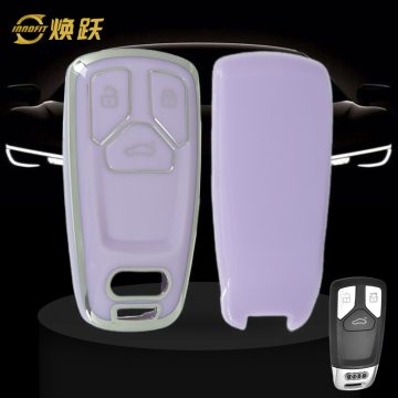 AUA1T1-Purple-Silver Plating- Car Key Cover For Audi
