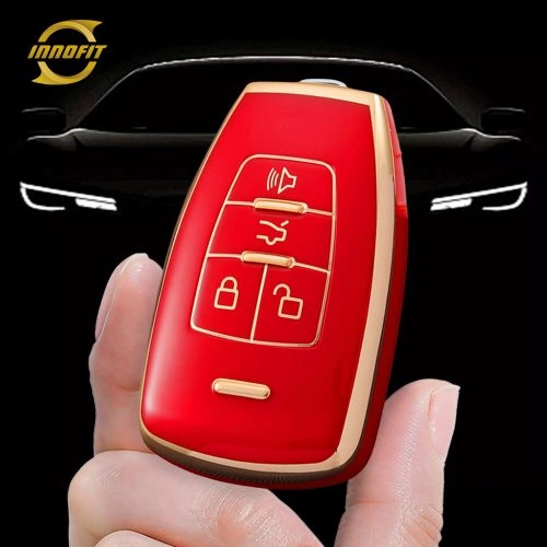 BIA1T1-Red-Gold Plating- Car Key Cover For BAIC