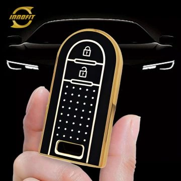 PEA1T1-Black-Gold Plating- Car Key Cover For Toyota Perodua