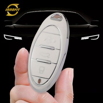 BEA1T1-White-Silver Plating- Car Key Cover For Bestune