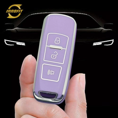 PRA1T1-Purple-Silver Plating- Car Key Cover For Proton