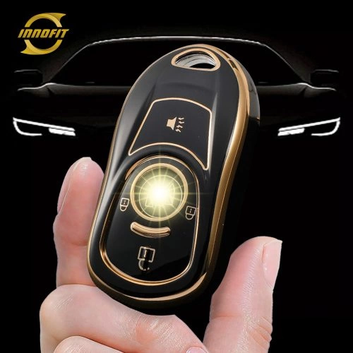 BUA1T1-Black-Gold Plating- Car Key Cover For Buick