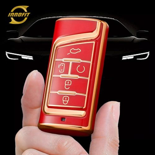 TRA1T1-Red-Gold Plating- Car Key Cover For Trumpchi