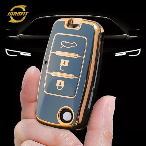 VEA1T1-Granny Grey-Gold Plating- Car Key Cover For Venucia