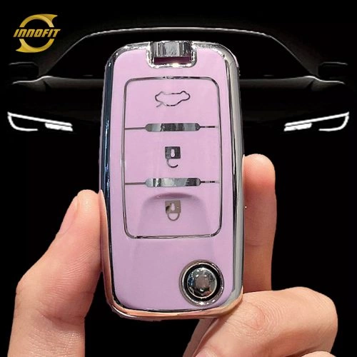 VEA1T1-Purple-Silver Plating- Car Key Cover For Venucia