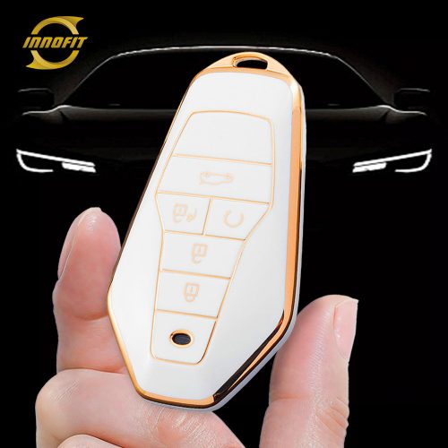 HEA1T1-White-Gold Plating- Car Key Cover For HereyouCAN