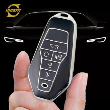 HEA1T1-Black-Silver Plating- Car Key Cover For HereyouCAN