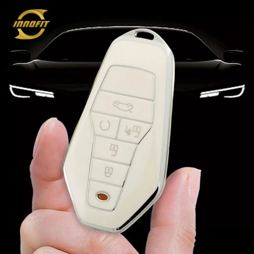 HEA1T1-White-Silver Plating- Car Key Cover For HereyouCAN